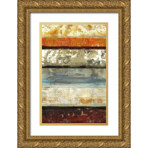 Umber and Ochre II Gold Ornate Wood Framed Art Print with Double Matting by King