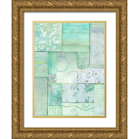 Seaglass II Gold Ornate Wood Framed Art Print with Double Matting by King