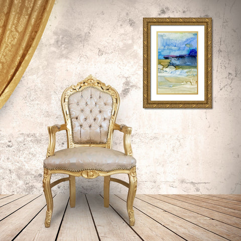 Fluid II Gold Ornate Wood Framed Art Print with Double Matting by King