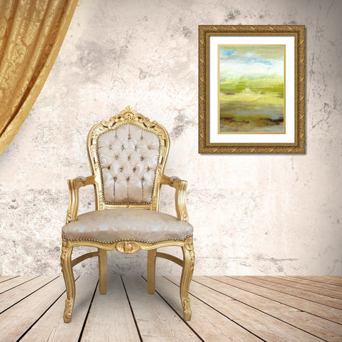 Grass Plains I Gold Ornate Wood Framed Art Print with Double Matting by King