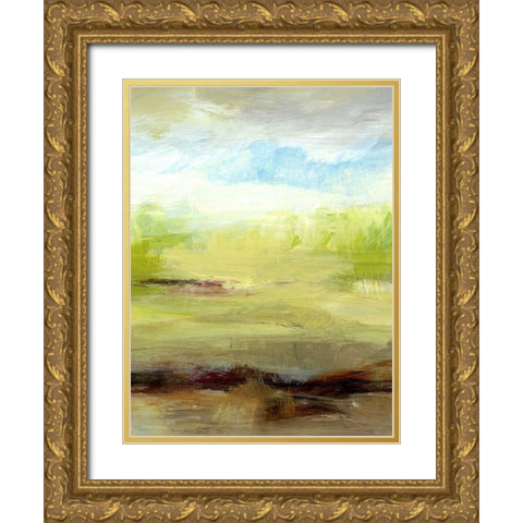 Grass Plains II Gold Ornate Wood Framed Art Print with Double Matting by King