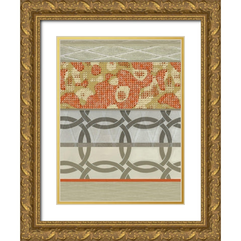 Linked Rust II Gold Ornate Wood Framed Art Print with Double Matting by Nola