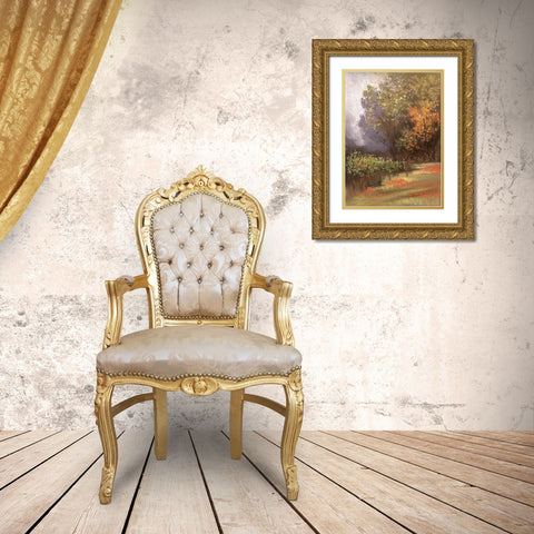 A Day In The Country II Gold Ornate Wood Framed Art Print with Double Matting by Ricci