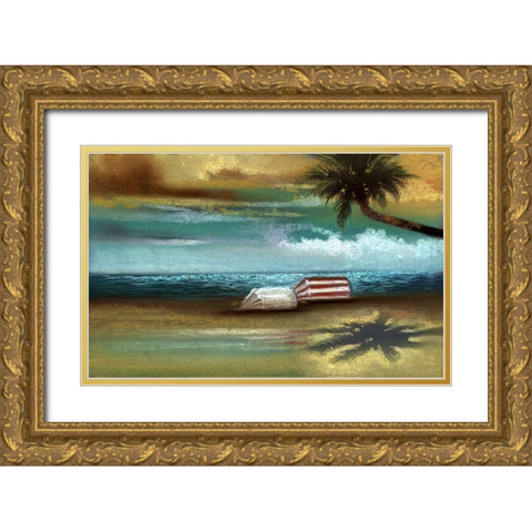 Breezy I Gold Ornate Wood Framed Art Print with Double Matting by Ricci