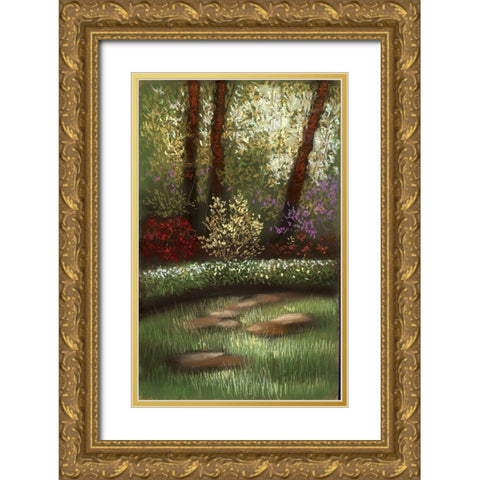 My Favorite Garden II Gold Ornate Wood Framed Art Print with Double Matting by Ricci