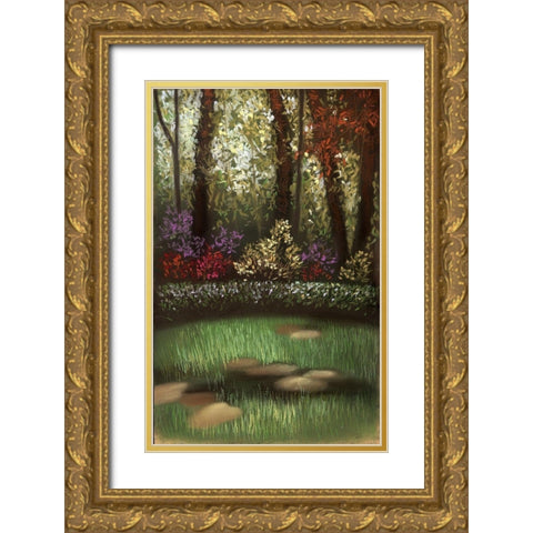 My Favorite Garden  Gold Ornate Wood Framed Art Print with Double Matting by Ricci