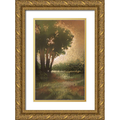 October Sun I Gold Ornate Wood Framed Art Print with Double Matting by Ricci
