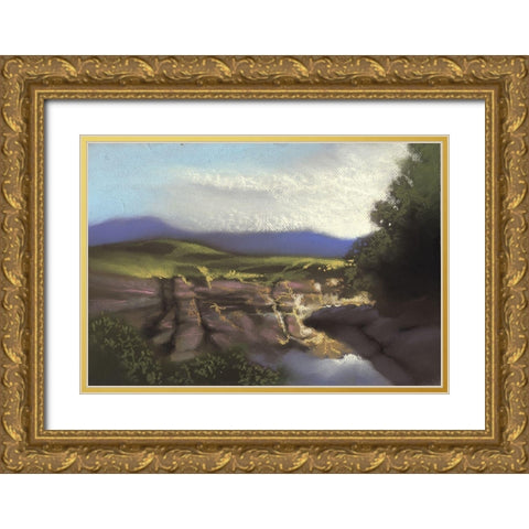 Over The Edge II Gold Ornate Wood Framed Art Print with Double Matting by Ricci