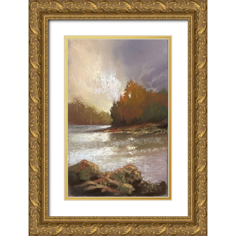 Ripple Effect I Gold Ornate Wood Framed Art Print with Double Matting by Ricci