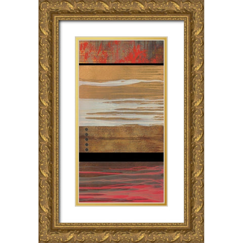 Wood Hues I Gold Ornate Wood Framed Art Print with Double Matting by Scott