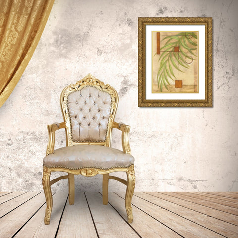 Leaf Graphic I Gold Ornate Wood Framed Art Print with Double Matting by Scott