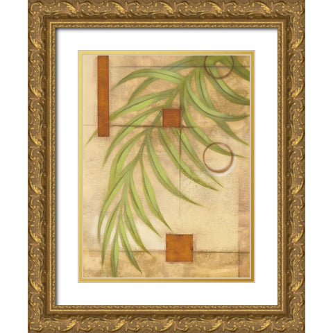 Leaf Graphic I Gold Ornate Wood Framed Art Print with Double Matting by Scott