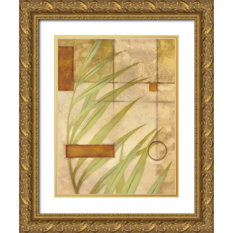 Leaf Graphic II Gold Ornate Wood Framed Art Print with Double Matting by Scott