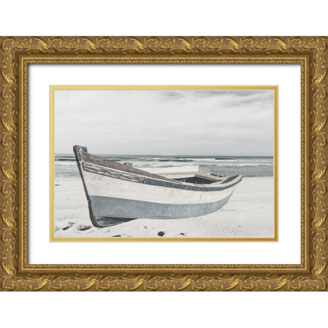 Grandpas Boat Gold Ornate Wood Framed Art Print with Double Matting by Phillip, Jamie