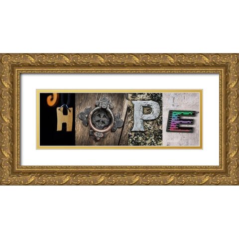 Hope Gold Ornate Wood Framed Art Print with Double Matting by Phillip, Jamie
