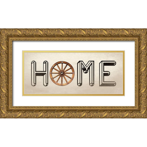 Home Gold Ornate Wood Framed Art Print with Double Matting by Phillip, Jamie