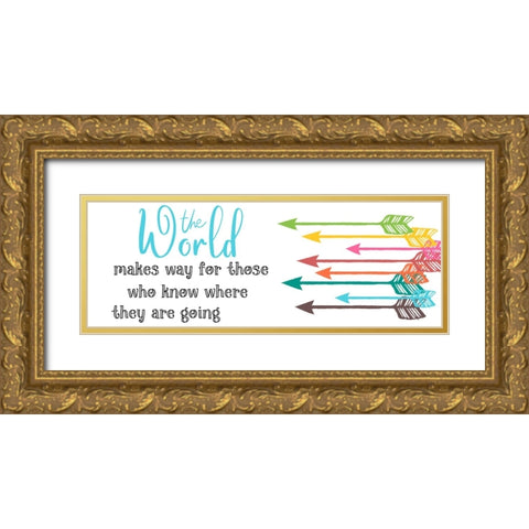 Straight Arrow 3 Gold Ornate Wood Framed Art Print with Double Matting by Phillip, Jamie