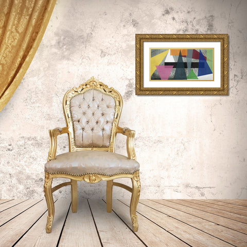 Triangles Gold Ornate Wood Framed Art Print with Double Matting by Phillip, Jamie