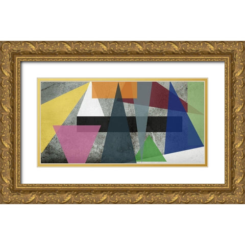 Triangles Gold Ornate Wood Framed Art Print with Double Matting by Phillip, Jamie