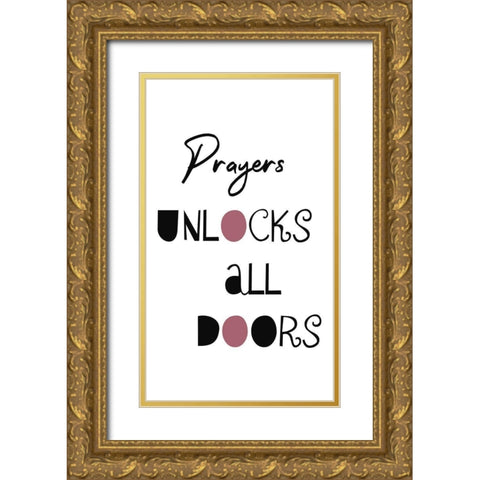 Pray Gold Ornate Wood Framed Art Print with Double Matting by Phillip, Jamie