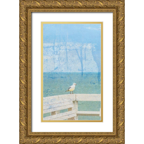Bird Bay Gold Ornate Wood Framed Art Print with Double Matting by Phillip, Jamie