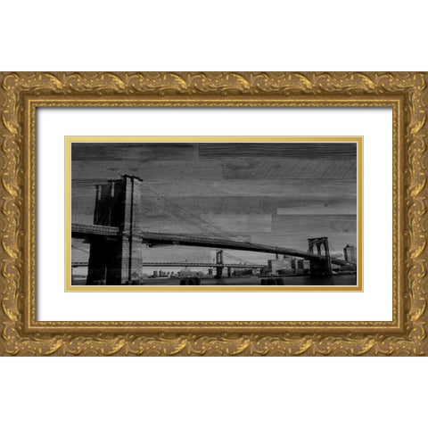 Simple New York Gold Ornate Wood Framed Art Print with Double Matting by Phillip, Jamie