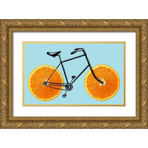 Orange Wheel 1 Gold Ornate Wood Framed Art Print with Double Matting by Phillip, Jamie