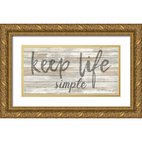 Simple Life Gold Ornate Wood Framed Art Print with Double Matting by Phillip, Jamie