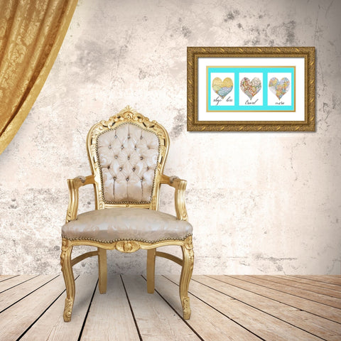 Love Map Gold Ornate Wood Framed Art Print with Double Matting by Phillip, Jamie