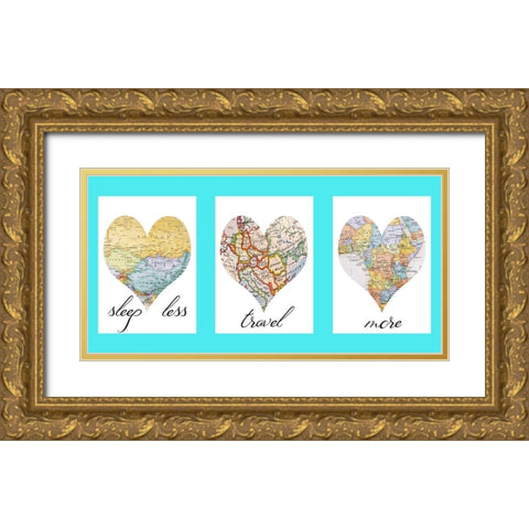 Love Map Gold Ornate Wood Framed Art Print with Double Matting by Phillip, Jamie