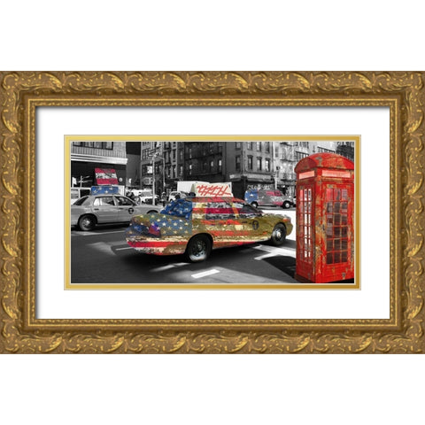 New London Gold Ornate Wood Framed Art Print with Double Matting by Phillip, Jamie