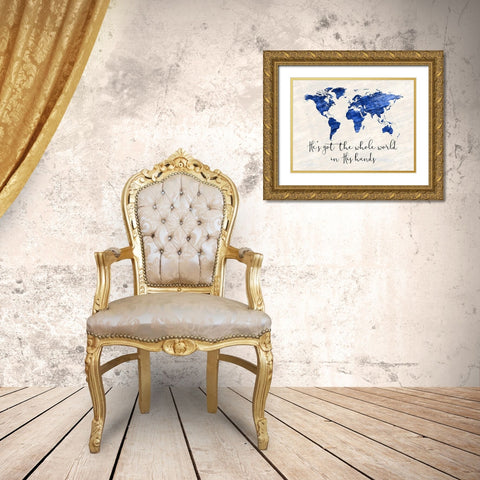 Whole World Gold Ornate Wood Framed Art Print with Double Matting by Phillip, Jamie