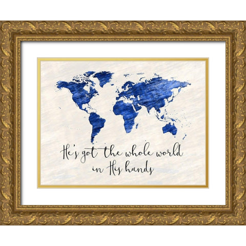 Whole World Gold Ornate Wood Framed Art Print with Double Matting by Phillip, Jamie