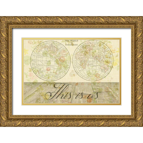 Map Gold Ornate Wood Framed Art Print with Double Matting by Phillip, Jamie