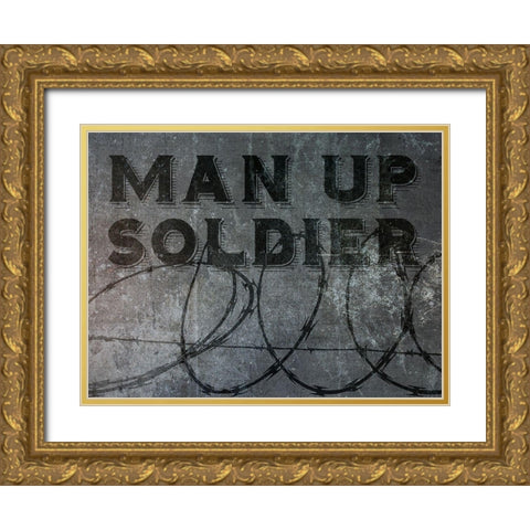 Man up Gold Ornate Wood Framed Art Print with Double Matting by Phillip, Jamie