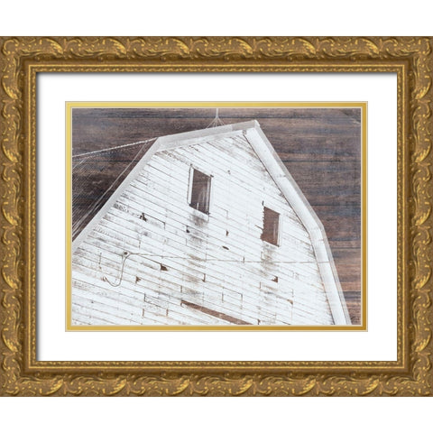 Barn House Gold Ornate Wood Framed Art Print with Double Matting by Phillip, Jamie