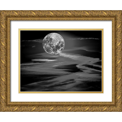 Black Moonlight Gold Ornate Wood Framed Art Print with Double Matting by Phillip, Jamie