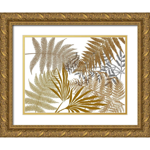Foilage Gold Ornate Wood Framed Art Print with Double Matting by Phillip, Jamie