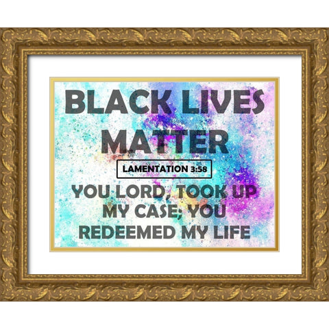 Black Lives Matter Gold Ornate Wood Framed Art Print with Double Matting by Phillip, Jamie