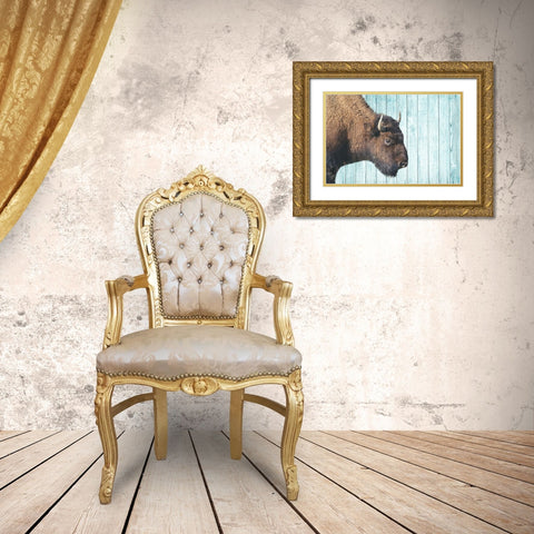 Bison Trail Gold Ornate Wood Framed Art Print with Double Matting by Phillip, Jamie