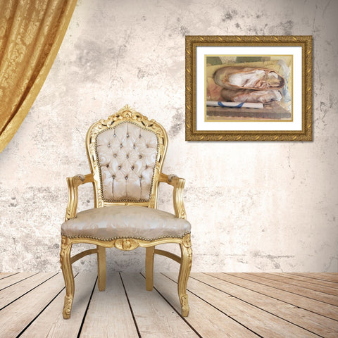 Ballerina Gold Ornate Wood Framed Art Print with Double Matting by Phillip, Jamie