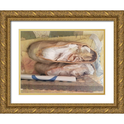 Ballerina Gold Ornate Wood Framed Art Print with Double Matting by Phillip, Jamie