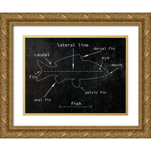 Fish Gold Ornate Wood Framed Art Print with Double Matting by Phillip, Jamie