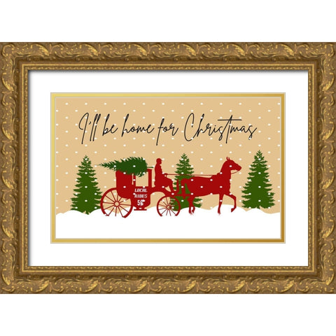 Home For Christmas Gold Ornate Wood Framed Art Print with Double Matting by Phillip, Jamie