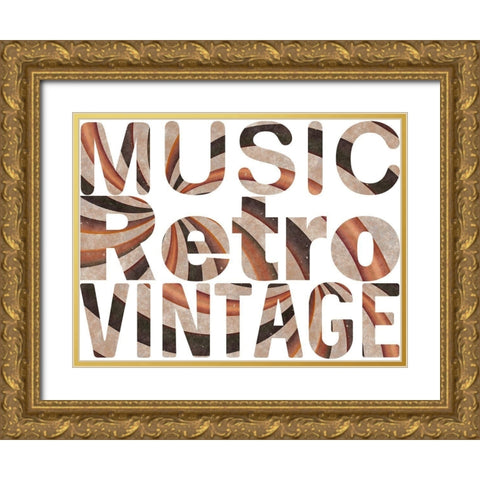 Retro Type Gold Ornate Wood Framed Art Print with Double Matting by Phillip, Jamie