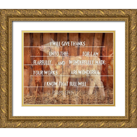 King David Psalm Gold Ornate Wood Framed Art Print with Double Matting by Phillip, Jamie