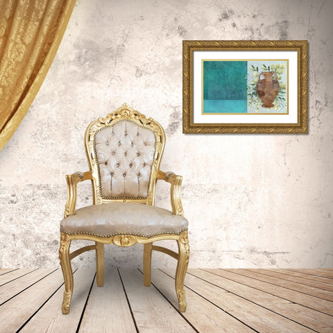 Abstract Vase Gold Ornate Wood Framed Art Print with Double Matting by Phillip, Jamie