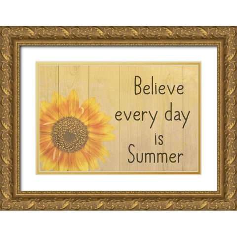 Sunflower Gold Ornate Wood Framed Art Print with Double Matting by Phillip, Jamie