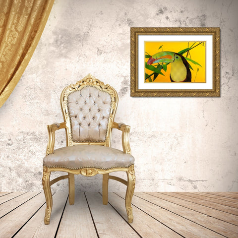 Toucan Yellow Gold Ornate Wood Framed Art Print with Double Matting by Phillip, Jamie
