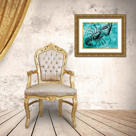 Lobster 2 Gold Ornate Wood Framed Art Print with Double Matting by Phillip, Jamie